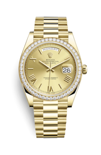 Rolex Day-Date 40 Yellow Gold / Diamond / Champagne - Roman 228348RBR-0003