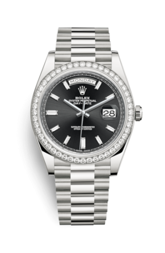 Rolex Day-Date 40 White Gold - Diamond / Black - Baguette 228349RBR-0003