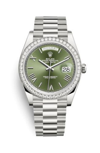 Rolex Day-Date 40 White Gold - Diamond / Green Roman 228349RBR-0030