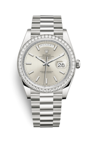 Rolex Day-Date 40 White Gold - Diamond / Silver Tuxedo 228349rbr-0007