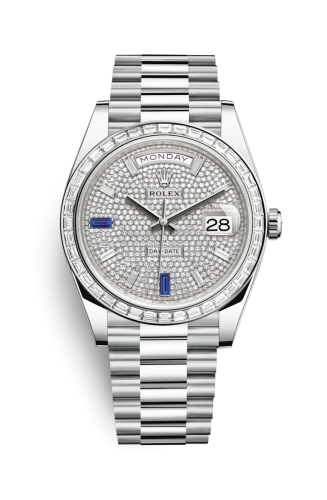 Rolex Day-Date 40 Platinum - Baguette / Paved - Baguette 228396TBR-0021