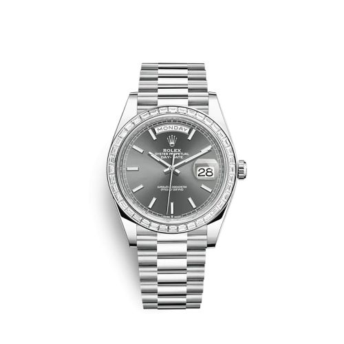 Rolex Day-Date 40 Platinum - Baguette / Grey 228396TBR-0031