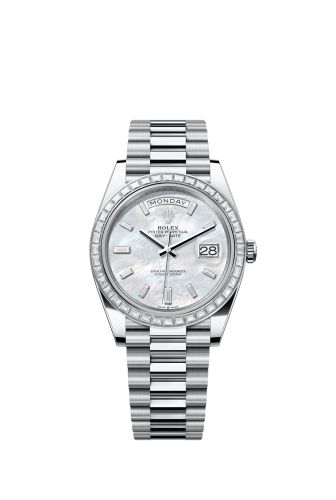Rolex Day-Date 40 Platinum - Baguette / MOP - Baguette 228396TBR-0043