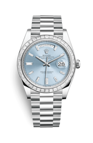 Rolex Day-Date 40 Platinum - Baguette / Ice Blue - Baguette 228396tbr-0002