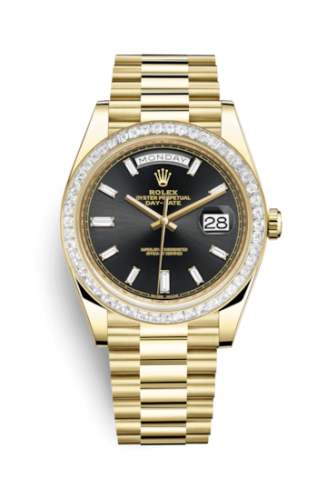 Rolex Day-Date 40 Yellow Gold - Baguette / Black - Baguette 228398TBR-0001