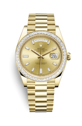 Rolex Day-Date 40 Yellow Gold - Baguette / Champagne - Baguette 228398TBR-0002
