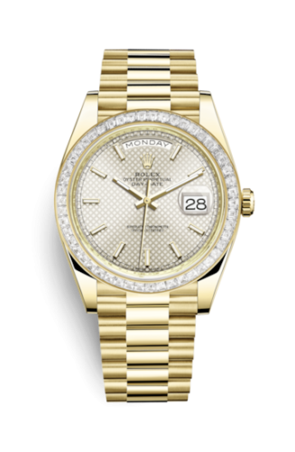 Rolex Day-Date 40 Yellow Gold - Baguette / Silver 228398tbr-0005