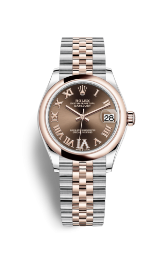 Rolex Datejust 31 Stainless Steel / Rose Gold / Domed / Chocolate - Roman / Jubilee 278241-0004