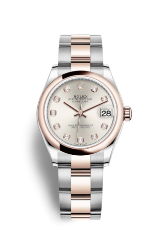 Rolex Datejust 31 Stainless Steel / Rose Gold / Domed / Silver - Diamond / Oyster 278241-0015