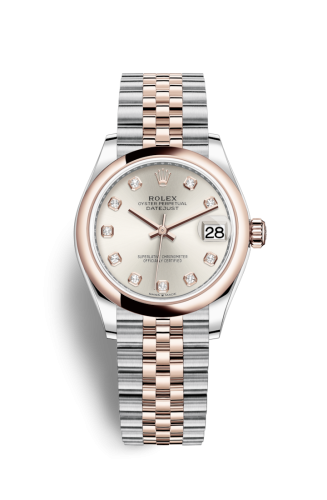 Rolex Datejust 31 Stainless Steel / Rose Gold / Domed / Silver - Diamond / Jubilee 278241-0016