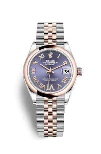 Rolex Datejust 31 Stainless Steel / Rose Gold / Domed / Aubergine - Roman / Jubilee 278241-0020
