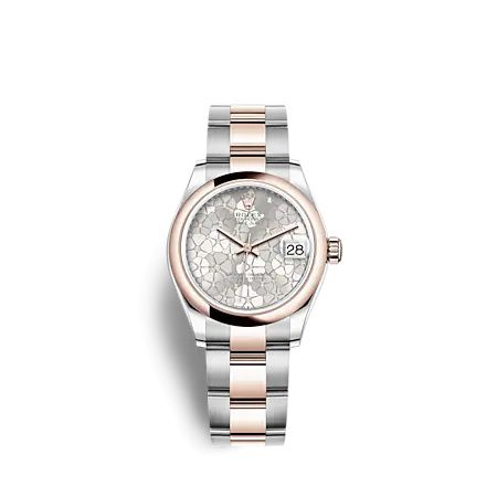 Rolex Datejust 31 Stainless Steel/ Rose Gold / Domed / Silver - Floral / Oyster 278241-0031