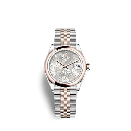 Rolex Datejust 31 Stainless Steel / Rose Gold / Domed / Silver - Floral / Jubilee 278241-0032