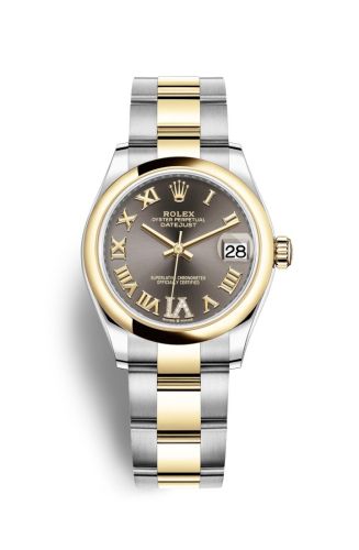 Rolex Datejust 31 Stainless Steel / Yellow Gold / Domed / Grey - Roman / Oyster 278243-0017