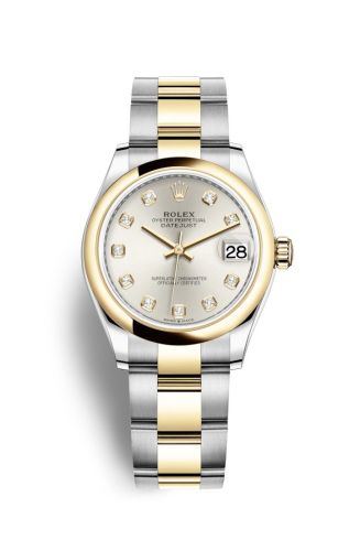 Rolex Datejust 31 Stainless Steel / Yellow Gold / Domed / Silver - Diamond / Oyster 278243-0019