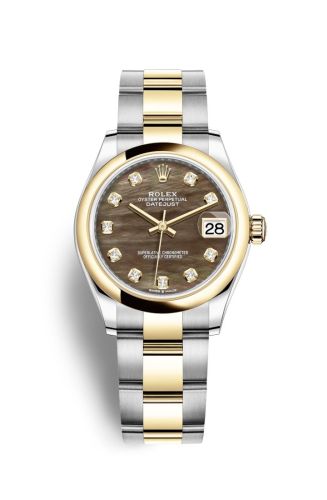 Rolex Datejust 31 Stainless Steel / Yellow Gold / Domed / Black MOP / Oyster 278243-0023