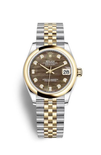Rolex Datejust 31 Stainless Steel / Yellow Gold / Domed / Black MOP / Jubilee 278243-0024