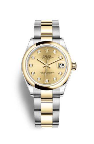 Rolex Datejust 31 Stainless Steel / Yellow Gold / Domed / Champagne - Diamond / Oyster 278243-0025