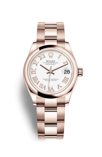 Rolex Datejust 31 Rose Gold / Domed / White - Roman / Oyster 278245-0017
