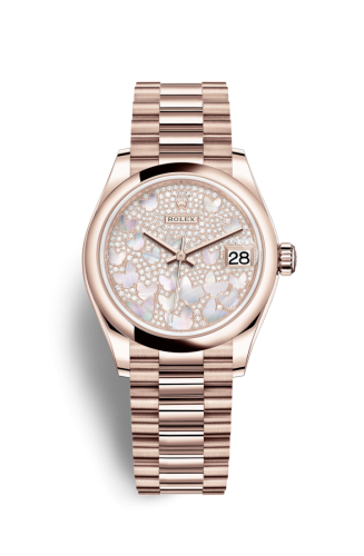 Rolex Datejust 31 Rose Gold / Domed / Butterfly / President 278245-0020