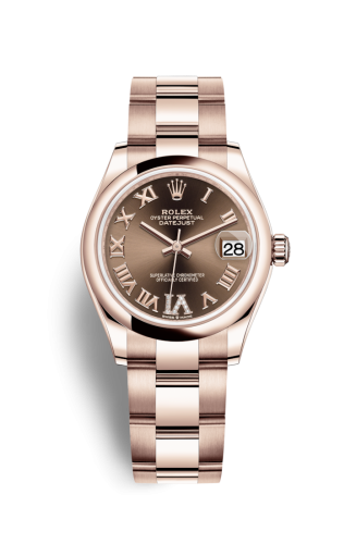 Rolex Datejust 31 Rose Gold / Domed / Chocolate - Roman / Oyster 278245-0023