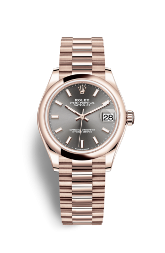 Rolex Datejust 31 Rose Gold / Domed / Grey / President 278245-0026