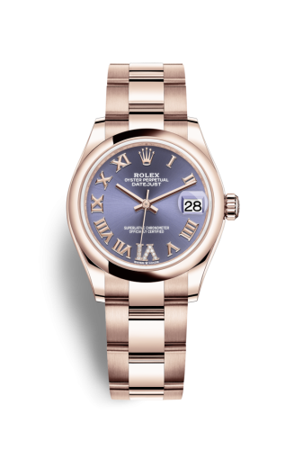 Rolex Datejust 31 Rose Gold / Domed / Aubergine - Roman / Oyster 278245-0027