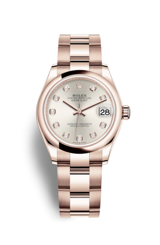 Rolex Datejust 31 Rose Gold / Domed / Silver - Diamond / Oyster 278245-0037