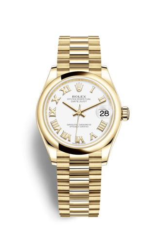 Rolex Datejust 31 Yellow Gold / Domed / White - Roman / President 278248-0020