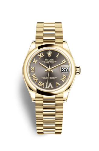 Rolex Datejust 31 Yellow Gold / Domed / Grey - Roman / President 278248-0032