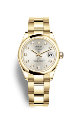 Rolex Datejust 31 Yellow Gold / Domed / Silver - Diamond / Oyster 278248-0033