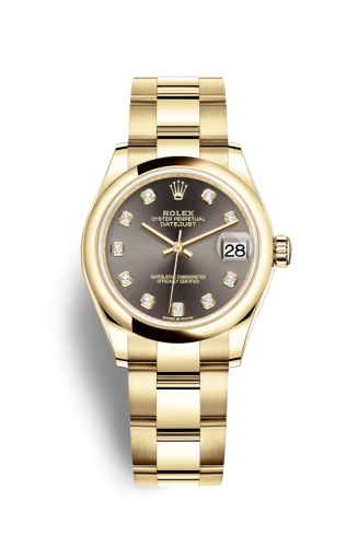 Rolex Datejust 31 Yellow Gold / Domed / Grey - Diamond / Oyster 278248-0035
