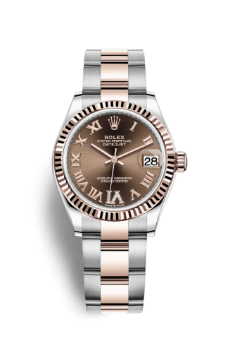 Rolex Datejust 31 Stainless Steel/ Rose Gold / Fluted / Chocolate - Roman / Oyster 278271-0003