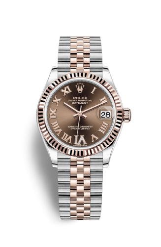 Rolex Datejust 31 Stainless Steel/ Rose Gold / Fluted / Chocolate - Roman / Jubilee 278271-0004