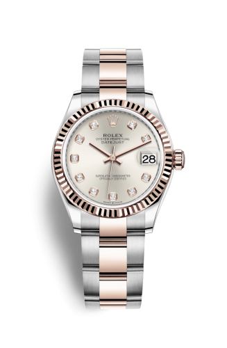 Rolex Datejust 31 Stainless Steel/ Rose Gold / Fluted / Silver - Diamond / Oyster 278271-0015