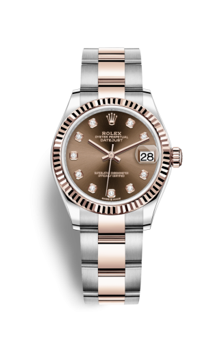 Rolex Datejust 31 Stainless Steel/ Rose Gold / Fluted / Chocolate - Diamond / Oyster 278271-0027