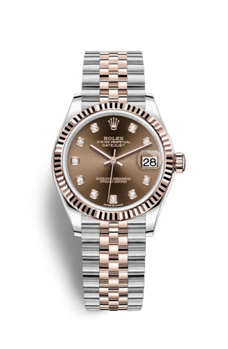 Rolex Datejust 31 Stainless Steel / Rose Gold / Fluted / Chocolate - Diamond / Jubilee 278271-0028