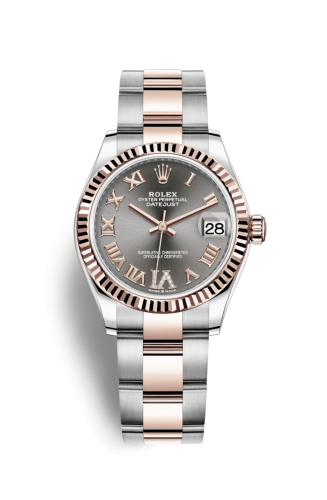 Rolex Datejust 31 Stainless Steel / Rose Gold / Fluted / Grey - Roman / Oyster 278271-0029