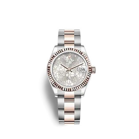 Rolex Datejust 31 Stainless Steel/ Rose Gold / Fluted / Silver - Floral / Oyster 278271-0031