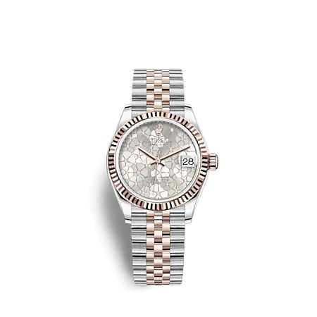 Rolex Datejust 31 Stainless Steel/ Rose Gold / Fluted / Silver - Floral / Jubilee 278271-0032