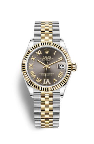 Rolex Datejust 31 Stainless Steel / Yellow Gold / Fluted / Grey - Roman / Jubilee 278273-0018