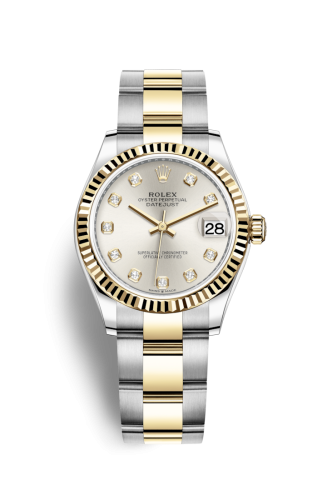 Rolex Datejust 31 Stainless Steel / Yellow Gold / Fluted / Silver - Diamond / Oyster 278273-0019