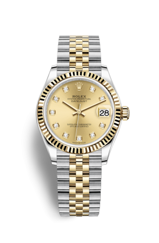 Rolex Datejust 31 Stainless Steel / Yellow Gold / Fluted / Champagne - Diamond / Jubilee 278273-0026