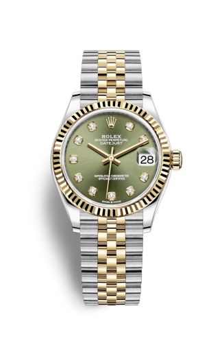Rolex Datejust 31 Stainless Steel / Yellow Gold / Fluted / Olive - Diamond / Jubilee 278273-0030