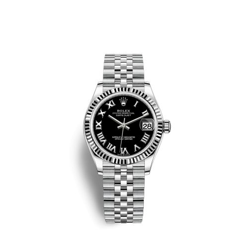 Rolex Datejust 31 Stainless Steel Fluted / Jubilee / Black - Roman 278274-0002