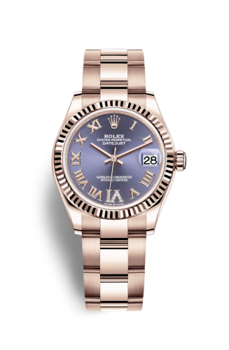 Rolex Datejust 31 Rose Gold / Fluted / Aubergine - Roman / Oyster 278275-0028