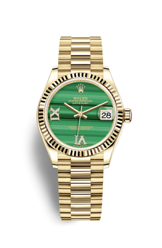 Rolex Datejust 31 Yellow Gold / Fluted / Malachite / President 278278-0004