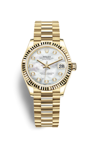 Rolex Datejust 31 Yellow Gold / Fluted / MOP / President 278278-0010