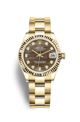 Rolex Datejust 31 Yellow Gold / Fluted / Black MOP / Oyster 278278-0037