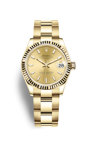Rolex Datejust 31 Yellow Gold / Fluted / Champagne / Oyster 278278-0039